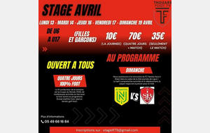 Les inscriptions pour le 𝗦𝗧𝗔𝗚𝗘 𝗗𝗘 𝗙𝗢𝗢𝗧 𝗣𝗥𝗜𝗡𝗧𝗘𝗠𝗣𝗦 sont ouvertes