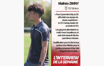 D5 : Interview du Coach après la première victoire en Coupe Saboureau