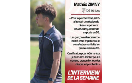 D5 : Interview du Coach après la première victoire en Coupe Saboureau