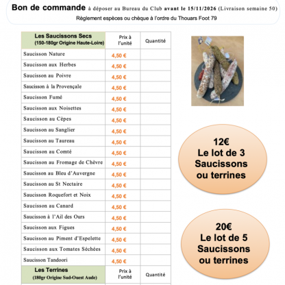 Ventes de saucissons et terrines